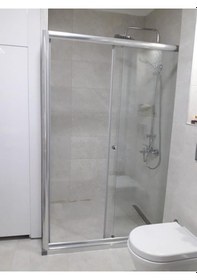 Resim Nokta Duşakabin Teknesiz Cam Duşakabin Düz 1 Sabit 1 Sürgülü Nd112 Şeffaf 