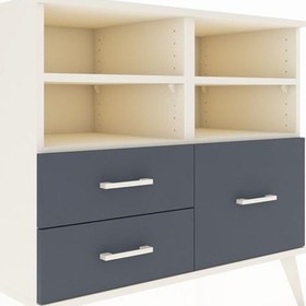 Resim Hyperion Şifonyer 4 Raflı 3 Çekmeceli 88x44x80 Aytaşı-aytaşı/antrasit Aytaşı/antrasit 