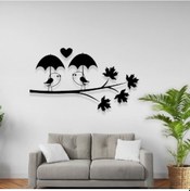 Resim Metal Tablo Aşık Kuş Temalı Lazer Kesim Duvar Tablo 