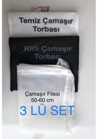 Resim Asker Öğrenci Kirli - Temiz Ve Çamaşır Filesi 3 Lüt Set Çok Renkli 