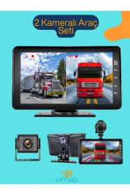 Resim 7 İnç Dokunmatik Ekranlı Çift Kameralı 1080p Ultra Hd Kablosuz Araç Kamerası 