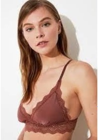 Resim Deep Secret Kahverengi Dekoltesi Dantel Detaylı Micro Bralet Ds200475br 001 