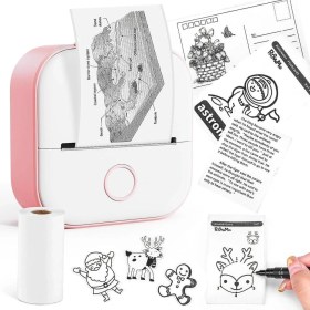Resim Phomemo T02 Mini Yazıcı, Pembe, Sticker Yazıcısı, Öğrenciler Için Eğitim Yardımcısı 