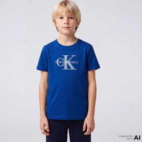 Resim Calvin Klein Monologo Çocuk Mavi T-Shirt 