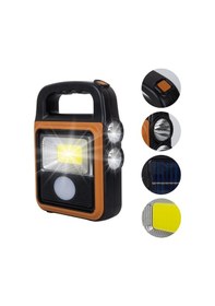 Resim Powermaster Hs-8020c Cob Led Solar 4 Kademeli Şarjlı El Işıldak Feneri - Usb Çıkışlı Powerbank Şeffaf 