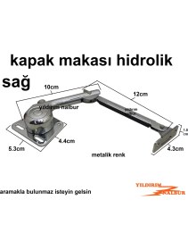 Resim Yıldırım Nalbur Sağ Mobilya Kapak Hidrolik Piston Metalik Renk Kapak Makası Otomatik 
