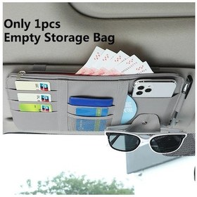 Resim Güneşlik Saklama Çantası Pu Deri Çok Cep Net Fermuar Araba Güneşlik Organizatörü Grey-only Bag 