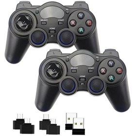 Resim 2.4g Wireless 2 Adet Gamepad Kablosuz Oyun Kolu Pc Ps3 Kol Tv Box Android Tv Telefon/tablet 2x 