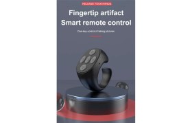 Resim Gorgeous Kablosuz Bluetooth Uzaktan Kumanda Düğmesi Zamanlayıcı Kamera Çubuğu Deklanşör Telefon Sayfası Döndürme Kumandası Siyah 