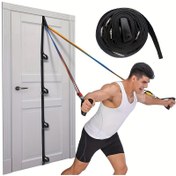 Resim 1 adet 5m/16.4ft Direnç Kapı Ağırlık Bandı - Taşınabilir, Yerden Tasarruf Sağlayan Ev Fitness Ekipmanı Kolay Kurulum, Dayanıklı Naylon Malzeme ile Güç Antrenmanı ve Egzersiz için Direnç Antrenmanı Ekipmanı 
