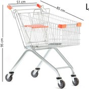 Resim 100 Litre Atmaca Metal Market Alışveriş Arabası / En:51 Boy:85 Yükseklik:95 Cm 
