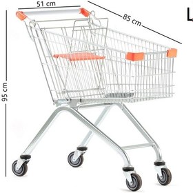 Resim 100 Litre Atmaca Metal Market Alışveriş Arabası / En:51 Boy:85 Yükseklik:95 Cm 