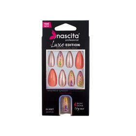 Resim Nascita Luxe Edition Badem Turuncu Takma Tırnak S279 24'lü 