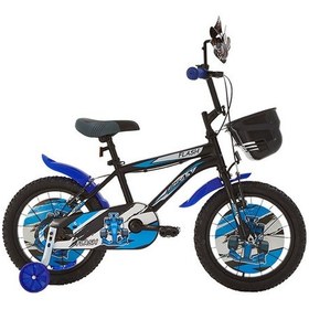 Resim Flash Çocuk Bisikleti 26 Cm V Fren 16 Jant Vitessiz Mat Siyah Mavi Siyah - Mavi 