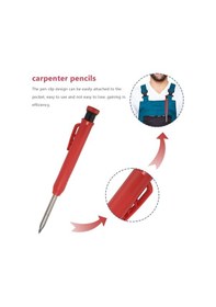 Resim Hha Marangoz Kalem Seti-2 X Marangoz Kurşun Kalem Her Biri Birer Uçlu 6 X Siyah Uçlu 3 X Sarı Uçlu 3 X Kırmızı Uçlu-kırmızı 