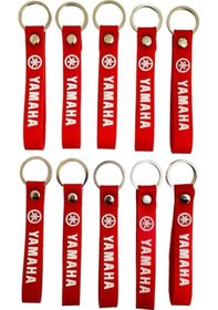 Resim Yamaha Kırmızı Beyaz 10 Adet Silikon Motosiklet Anahtarlık 