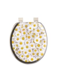 Resim Comfort Lüks Klozet Kapağı Beyaz Papatya Desen 