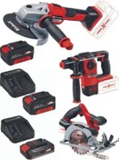 Resim Einhell Axxio 18/150 Avuç Taşlama Herocco 18v Kırıcı Delici Te-cs 18/165/1 2x4.0+2.5ah Akülü Set 