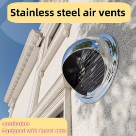 Resim Paslanmaz Çelik Duvara Monte Kurutucu Havalandırma Menfezi, 70mm-300mm - Şık Yuvarlak Egzoz Kapağı, Böcek Ağı, HVAC Sistemleri için Geliştirilmiş Hava Akışı, Dayanıklı Metal, Kurutucu Menfez Kapağı 