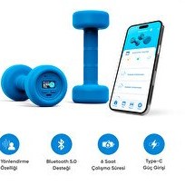 Resim Şımart Akıllı Dambıl 2x1Kg Uygulama Destekli Sesli Yönlendirmeli LCD Ekranlı 