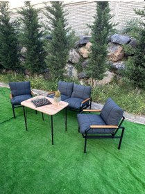 Resim Duru Balkon, Bahçe, Cafe, Teras, Metal Koltuk Takımı 2 1 1 Masalı 