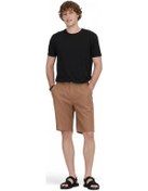 Resim Kahverengi Dokuma Jogging Fit Casual Pamuk Karışımlı Bermuda Kahverengi 