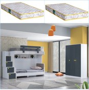 Resim Setaymobilya Metris 2 Li Merdivenli Ranza + 3 Kapaklı Dolap + 2 Comfort Yatak 