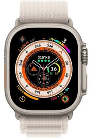 Resim Apple Watch Ultra 49mm GPS+Cellular Titanyum Kasa Yıldız Işığı Alpine Loop-Large(Apple Türkiye Garantili) 