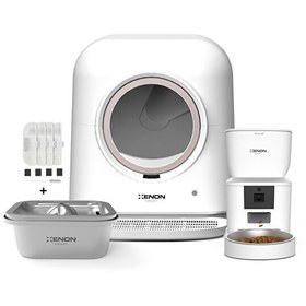 Resim Xenon Smart Akıllı Otomatik Kedi Tuvaleti Mobil Uygulama Kontrollü Mama Kabı Çelik Su Pınarı ve Filtresi 4'lü Pet Seti 