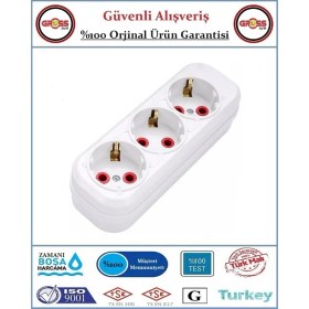 Resim Fetih Üçlü Topraklı Grup Priz Klemensli - Kablosuz - Orjinal Ürün 