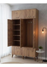 Resim Panora 12 Kapaklı Portmanto Vestiyer Ayakkabılık Dolap Çam - M2 Çam 