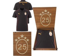 Resim Galatasaray Orijinal Puma A Takım 5 Yıldız Polo T-Shirt Ahşap Kutu Hediyeli 