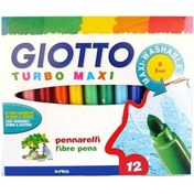 Resim Giotto Keçeli Boya Kalemi Jumbo Turbo Maxi 12 Renk 454000 