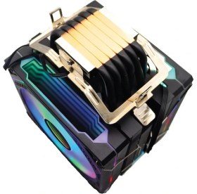 Resim Aigo Zoko Ice Pro Bp6 Siyah Kule İşlemci Fanı Auto Rainbow 12Vdc 4-Pin PWM Bağlantı ile 
