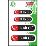 Resim Kan Grubu Iıı B Rh(+) Siyah Dörtlü Damla Etiket 