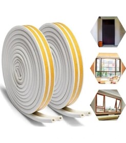 Resim Açık Dükkan Kapı Pencere Kauçuk Izolasyon Bandı / Fitili Beyaz 2x5=10 m 