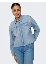 Resim Onlmıka L/s Dnm Jkt Akm Moch Kadın Light Blue Denim Ceket - 15352316 Denim 