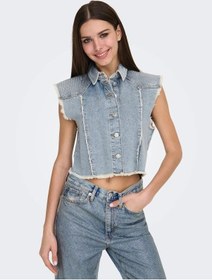 Resim Only Onlhollywood Crystal Dnm Vest Kadın Jean Yelek 15341021 Mavi 