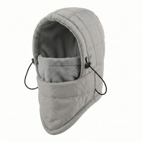 Resim Barinoska Termal Polar Balaklava Kapitone Rüzgar Geçirmez Kışlık Bere Maske Mavi Gri Siyah 