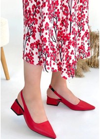 Resim Biçomi Morji Kırmızı Cilt Topuklu Ayakkabı Çok Renkli 