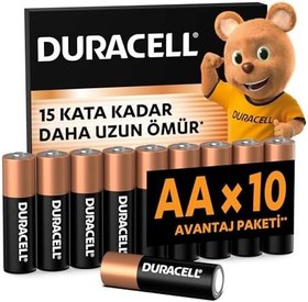 Resim Duracell AA Alkalin Kalem Pil (10'lu paket) 1,5 V LR6/MN1500 