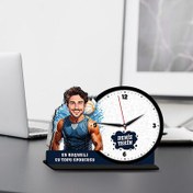 Resim Erkek Su Topu Oyuncusu Karikatürlü MDF Masa Saati 