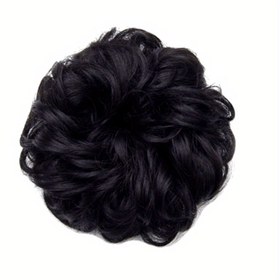 Resim Unisex Yetişkin Temel Bun Peruk, Kıvırcık Bud Tasarımı, Taklit Baş Bandı, Dekoratif Kıvır Aksesuarları, Saç Parçası 