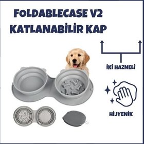 Resim FoldableCase v2 Katlanabilir İkili Mama Su Kabı 