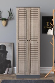 Resim Remaks Fuga 2 Kapaklı Elbise Dolabı - Antrasit Gövde Cordoba Kapak 