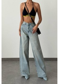 Resim Lacarino 7588 E.w.leg Kadın Jean Pantolon Yeşil Tint 