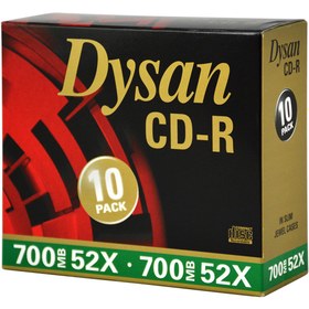 Resim Dysan CD-R 700MB 52X Slim Kutu 10'lu Paket 