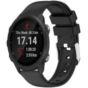 Resim Garmin Forerunner 245 İçin 20mm Pürüzsüz Düz Renk Silikon Saat Bandı Siyah 