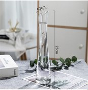 Resim Monyee 25cm Yüksek Eğim Açılı Klasik Cam Vazo - Canlı Çiçekler İçin Modern Salon Dekoru 