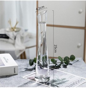 Resim Monyee 25cm Yüksek Eğim Açılı Klasik Cam Vazo - Canlı Çiçekler İçin Modern Salon Dekoru 